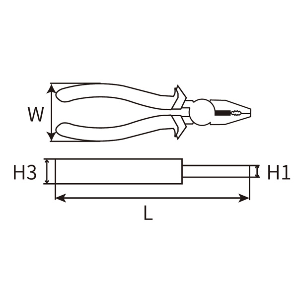 Great Wall Cr-V European-Style Bi-Color Handle Polished Combination Pliers