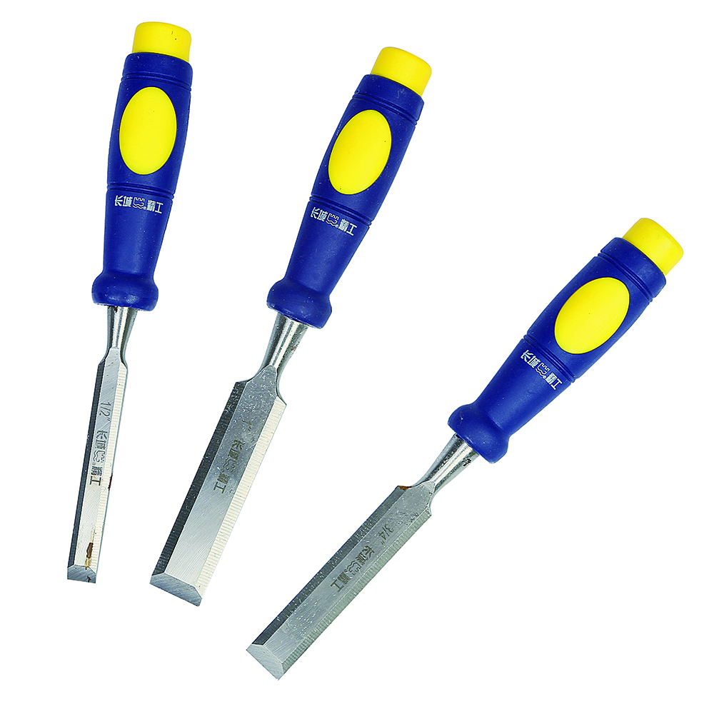 Great Wall 3pcs Dual Color Plastic Handle Wood Chisel Set